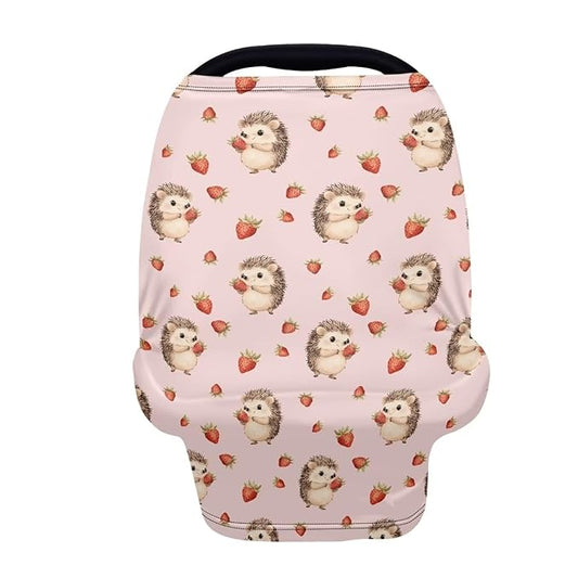 AFPANQZ Hedgehog Nursing Cover Breastfeeding Scarf Baby Car Seat Covers Infant Stroller Cover Carseat Canopy for Girls and Boys Lightweight Breathable for Outdoor Walking Traveling
