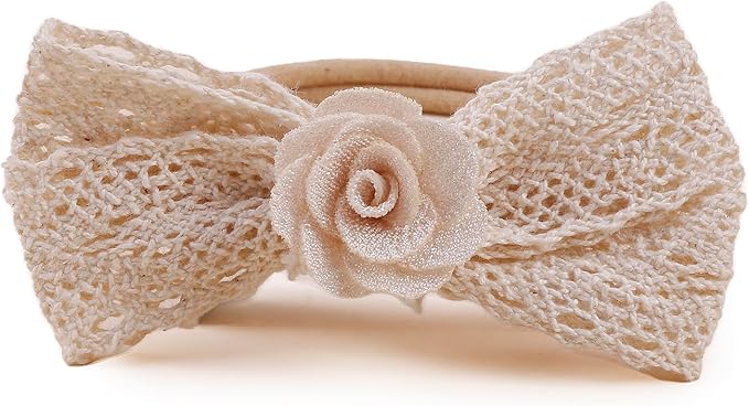 Baby Girls Headband & Socks Set, Cute Socks with Flower Hair Bows Baby Accessories Gifts for Newborn Infant Toddler
