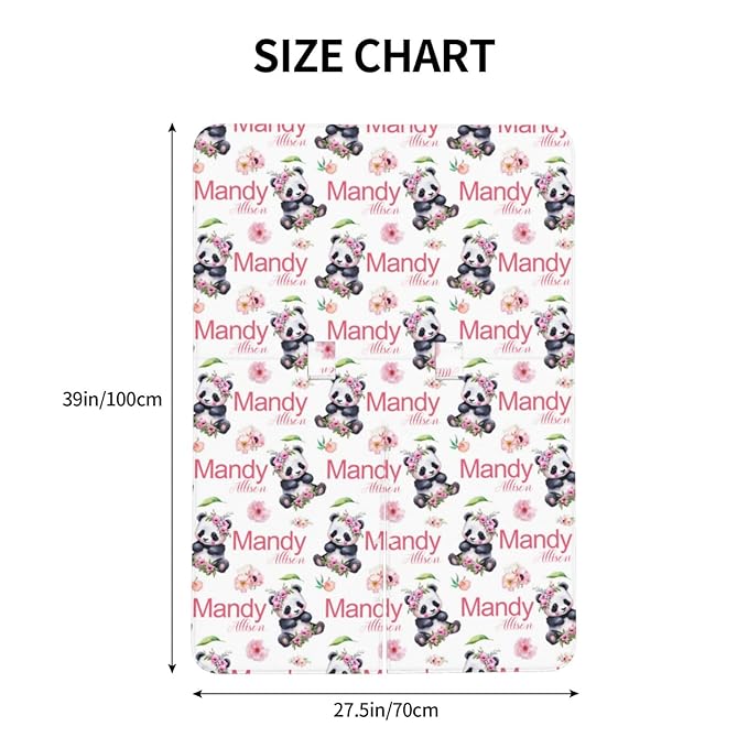 Personalized Baby Car Seat Canopy for Babies, Custom Name Baby Car Seats Covers for Girls, Opening Minky Nursing Breastfeeding Cover for Infant, Carseat Canopies for Newborn (Floral Panda Bear)