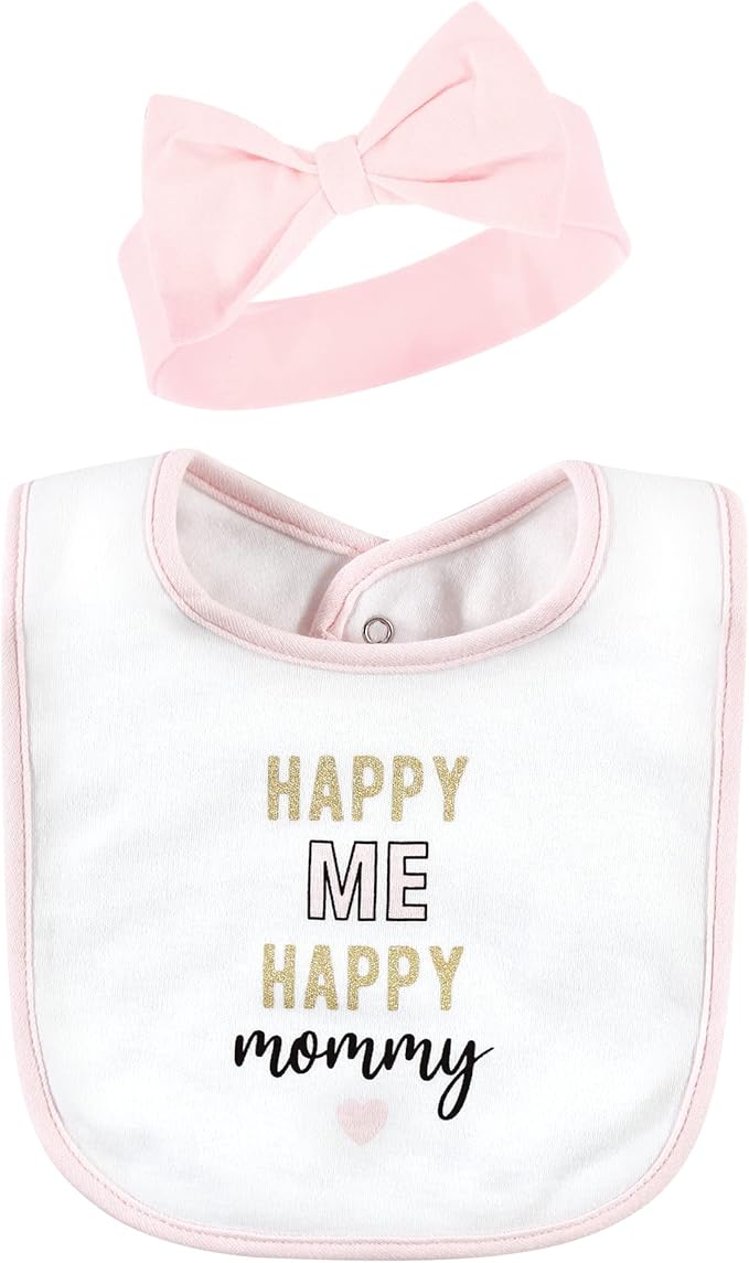 Hudson Baby Unisex Baby Cotton Bib and Headband Set