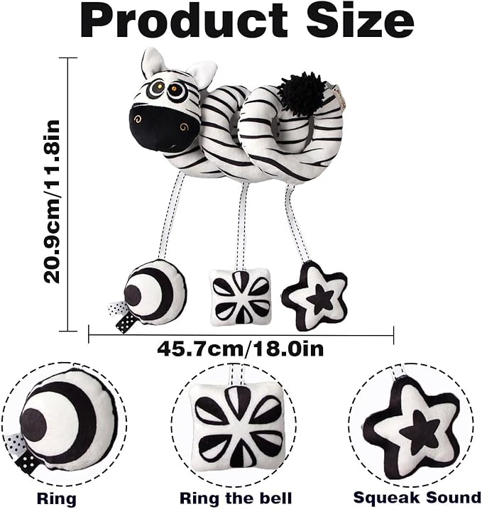 Multi-Use Baby Spiral Activity Toy – Spiral carseat Toy for Car Seat, Stroller,Play Gym, Keeps Baby Quiet, Easy Travel Solution