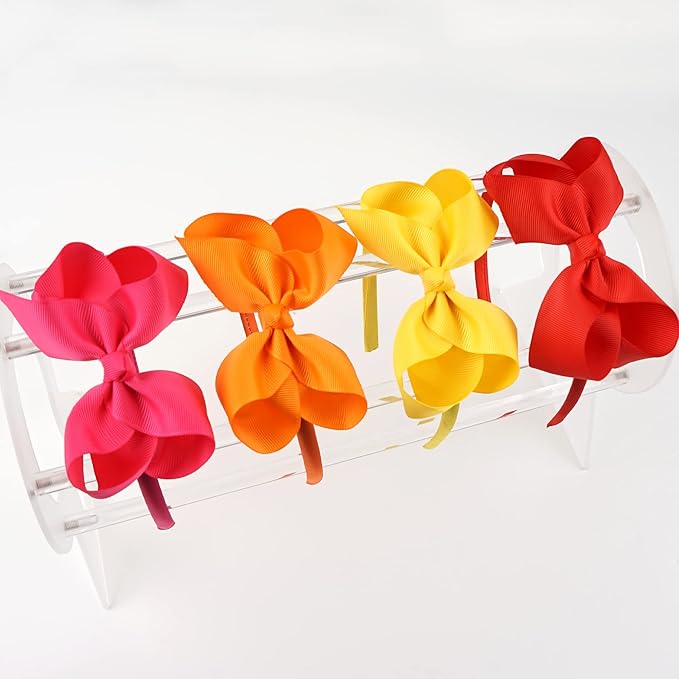 DED 16 Pack Hair Bows Plastic Hair Headband Grosgrain Ribbon Headbands Hair Hoops Hair Accessories for Baby Girls Kid
