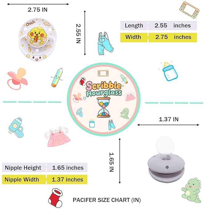 Adult Anxiety Relief Pacifier Large Shield Little Chicken Silicone with Clip for Sleep