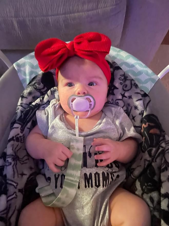Bows for Baby Girls Headband, Newborn Bows Headbands Baby Hair Bows Hairbands Hair Accessories.(FD104-Red)