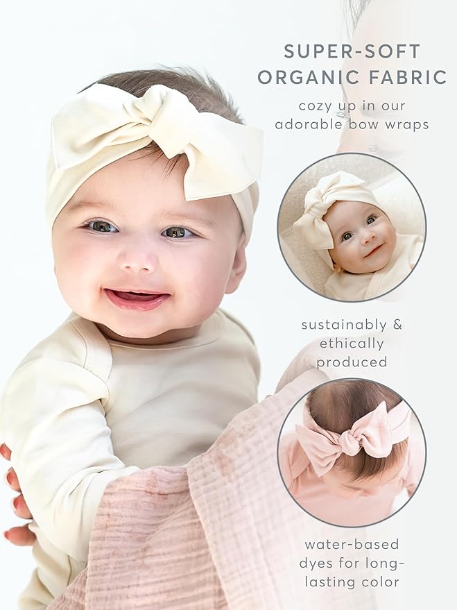 Colored Organics Baby Organic Cotton Hattie Bow Wrap Headband