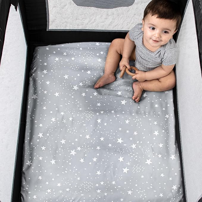 The Peanutshell 3-Pack Fitted Playard Sheets - Soft & Breathable Baby Boy or Girl Mini Crib Sheets, Pack N Play Mattress, Fits Standard Playard Pack Play Mattresses - Woodland