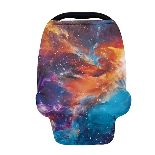 Galaxy Car Seat Cover Multi-Use Breathable Stretchy Nursing Breastfeeding Covers Car Seat Canopy Cover for Babies Dust Cover Privacy Protection