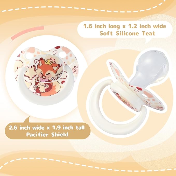 Big Size Adult Pacifier for Anxiety: Cute Paci Large Shield for Sleep - Silicone Binky Autism Toys with Case White