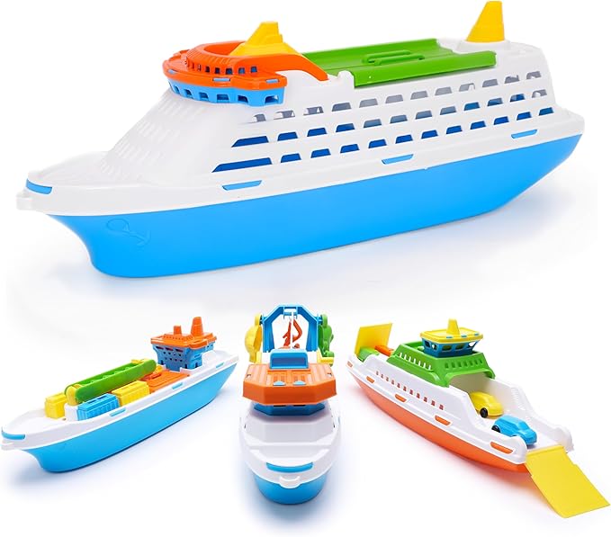 Toyland® 41cm (16") Colourful Cruise Ship with Moveable Doors - Kids Floating Water Toy - Pool & Bathtime Toys - 3 Years+