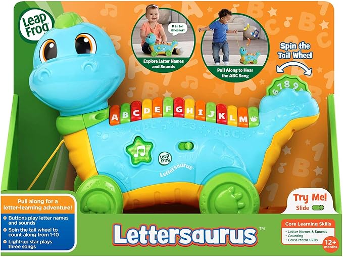 LeapFrog Lettersaurus Alphabet Pull Toy, Teal