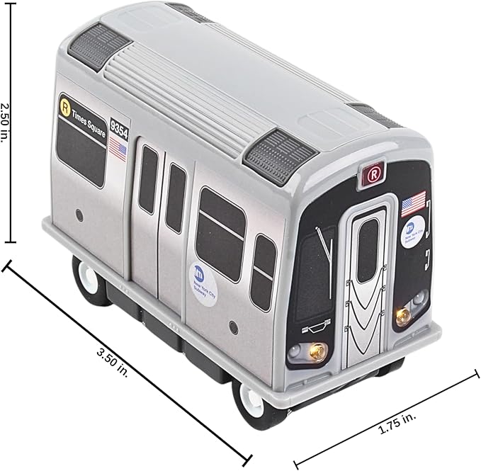 Daron MTA Subway Pullback Toy w/ Light & Sound TT3501 Grey