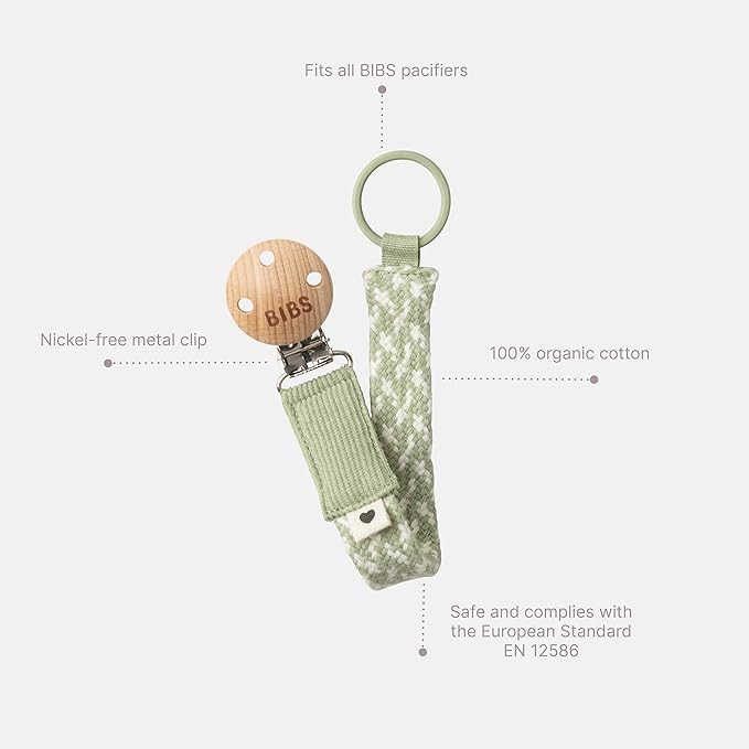 BIBS Paci Braid | Made in Denmark | Cloud/Iron | ONE Size