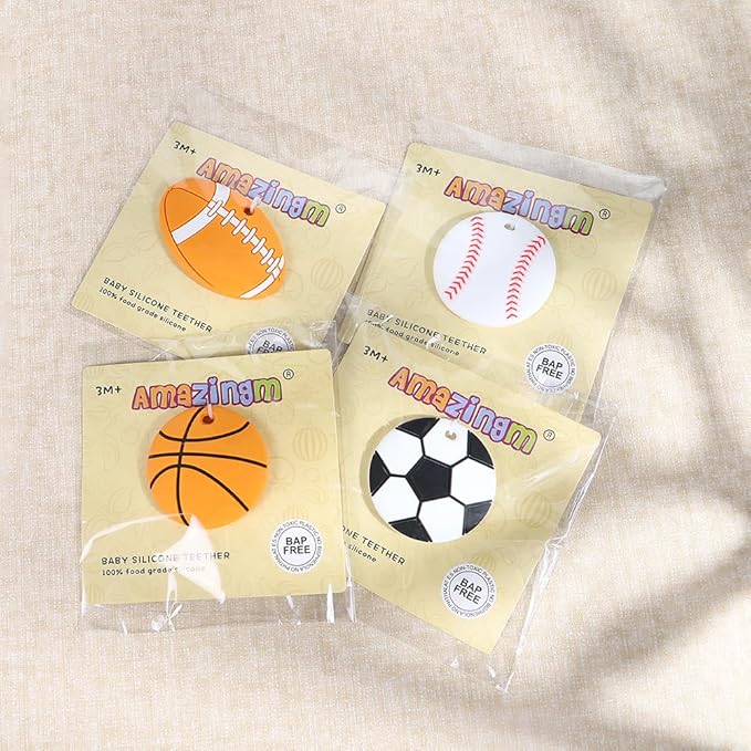 Sports Ball Series Baby Teething Toys,Food Grade Silicone Chew Teether for 3 Months+ Infant Boy and Girl,Toddler Sensory Chewing Teether,BPA Free (Basketball)