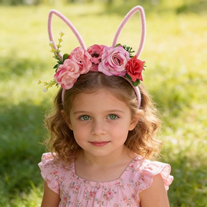 Children Easter Bunny Ears Headband Long Ear Hairband for Baby Girls Infant Toddlers Kids