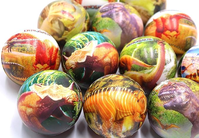 12 Pcs Stress Relief Toys Stress Balls for Adult Stress Relief Squeeze Fun Fidget Toys Animal Balls Cute for Birthday Party Office Christmas Stocking Stuffer Gift ADHD Autism Anxiety (Dinosaur)