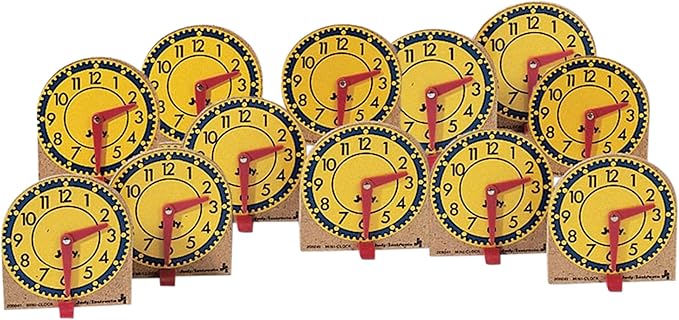 Judy Instructo Mini-Clocks - 4 1/8 x 4 inches - Set of 12, Size 6