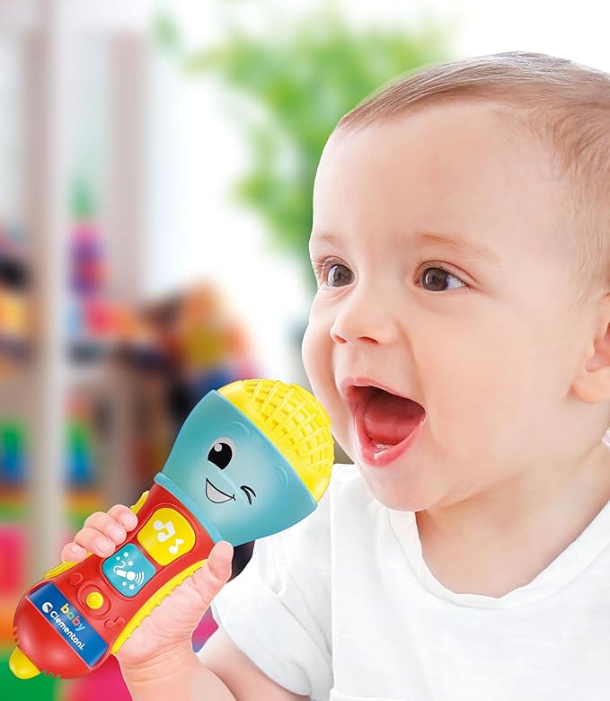 Clementoni - Baby Microphone for Children, Electronic Musical Play Early Childhood, Toy 10-36 Months, Activity Centre Lights and Sounds, 17931