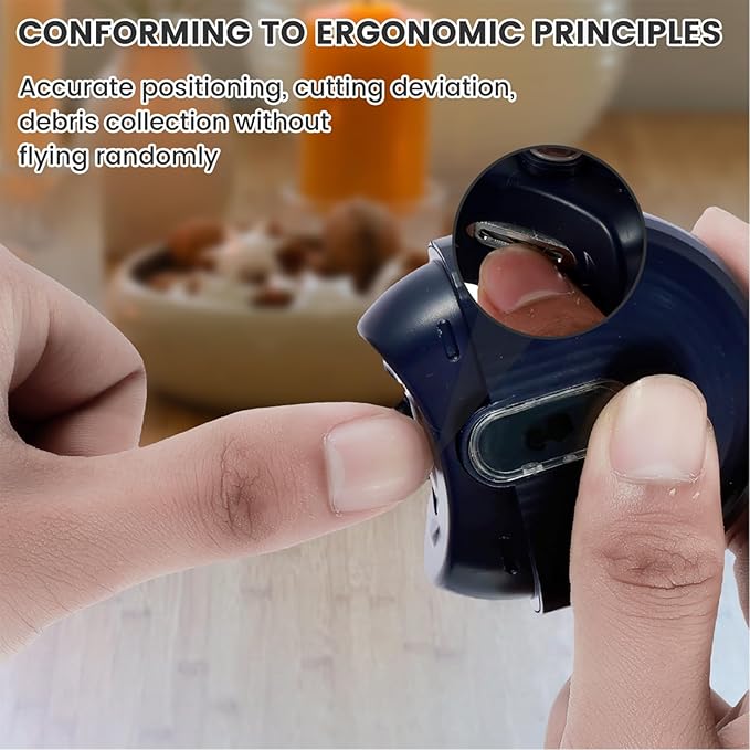 Electric Nail Clipper with Light and Nail Scraps Box 2 Speeds Portable Nail Clippers Rechargeable Nail Cutter Safety Fingernail Trimmer for Baby Kids Adults Seniors (Blue)
