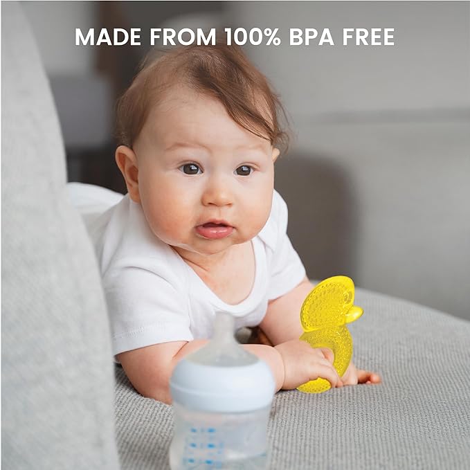 Lulyboo Baby Water Teething Toys for 3-6 Months - BPA-Free Soft Edges, Chilled Fruit Teethers, Animal Shape, Easy to Grasp, Sensory Development, Safe & Gentle Teething Relief