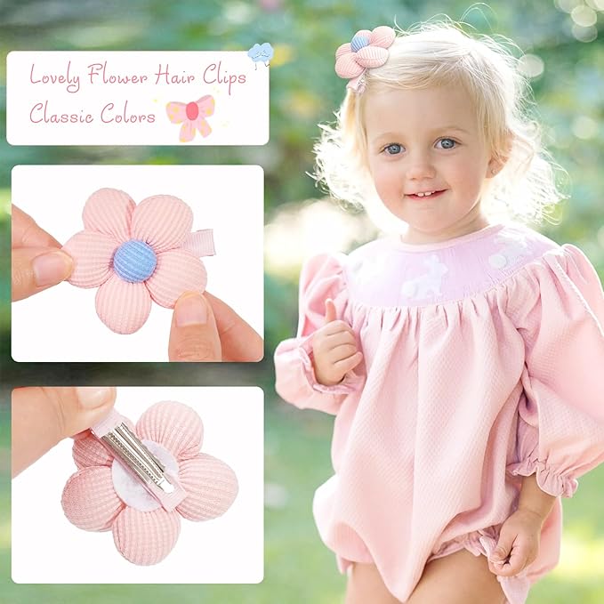 CÉLLOT Flower Hair Clips,10 Pcs Non-Slip Flower Bows Alligator Clips Hair Accessories for Girls Toddlers Teens and Women