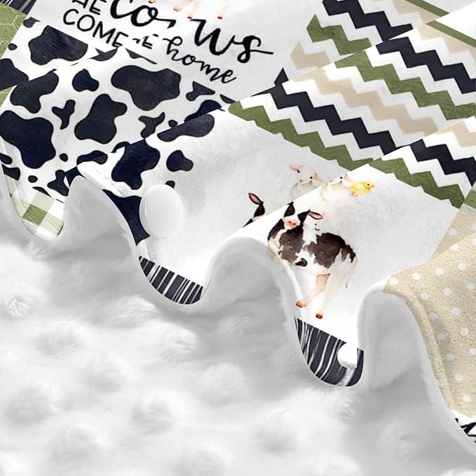 Personalized Baby Car Seat Canopy for Babies, Custom Name Car Seat Covers for Boys and Girls, Opening Minky Nursing Breastfeeding Cover for Infant, Carseat Canopies for Newborn (Farm Cow)