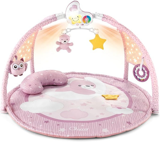 Chicco Palestrina dei Colori Pink 3in1, Multifunction Electronic Baby Gym with Newborn Mat, Star Projector, Removable Night Light and Relaxing Melodies, Baby Games 0+ Months
