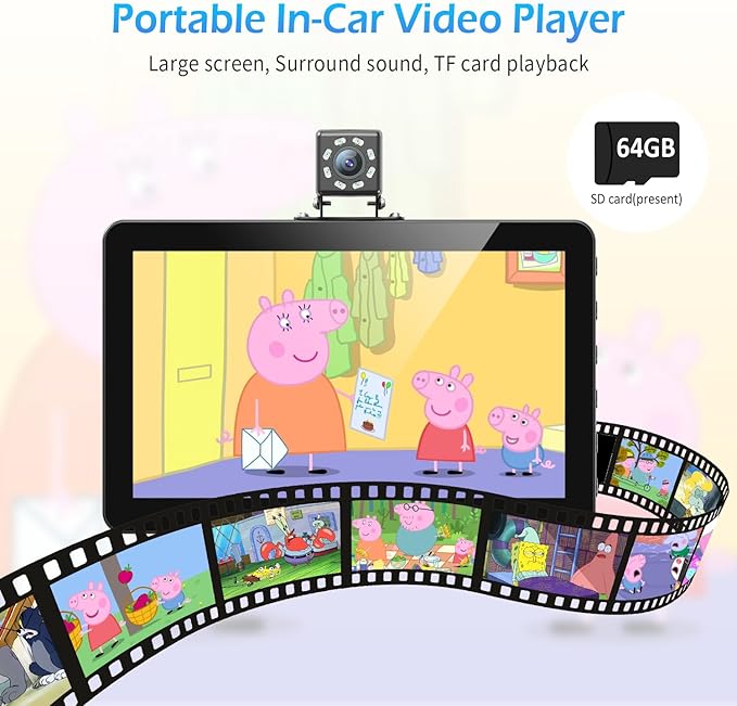 Itomoro Baby Car Camera, 5"+7" 1080P Dual Screen Car Baby Camera with Two-Way Video, Music & Video Play Supported, Night Vision & 150° Wide View Baby Monitor for Car Backseat with 64GB Storage-ACZ419