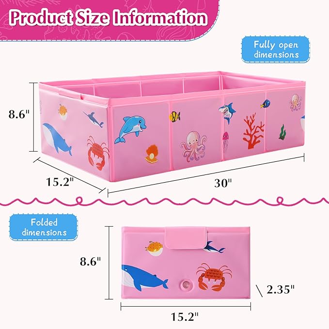 Collapsible Baby Bathtub, Portable Foldable Travel Baby Bath for Infant Toddler, Converts Shower to Tub, No Assembly Folds Flat for Storage, 6M-5 Years, Pink