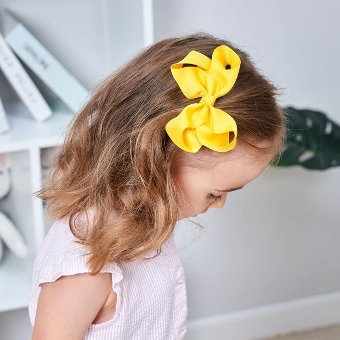 40PCS 4.5 Inch Hair Bows for Girls Grosgrain Ribbon Toddler Hair Accessories with Alligator Clips for Toddlers Baby Girls Kids