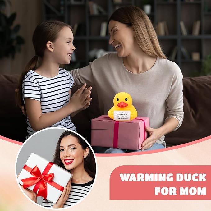 Civaner 7 Inch Emotional Giant Rubber Duck Big Jumbo Positive Yellow Duck Inspirational Gift Large Duckling Toy with Squeaky Sound for Men Coworker Colleges Graduation(Moms Gifts)