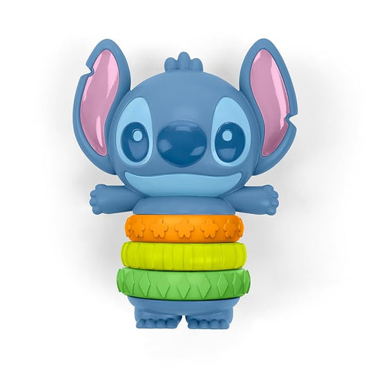Bright Starts Disney Baby Stitch Twist-a-Stitch Fidget Toy with Textured Rings and Rattle Beads, On The Go Toy for Newborns & Up