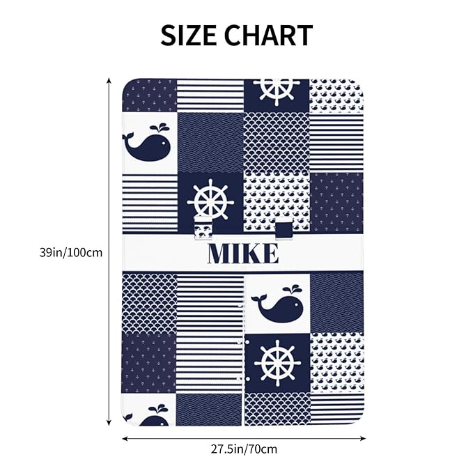 Personalized Baby Car Seat Canopy for Babies, Custom Name Car Seat Covers for Baby Boy, Opening Minky Nursing Breastfeeding Cover for Infant, Carseat Canopies for Newborn (Nautical Sea)
