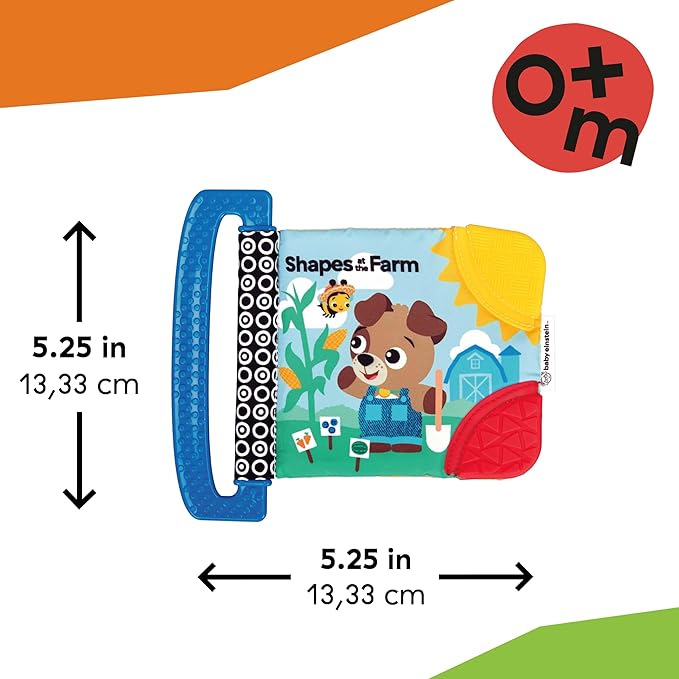 Baby Einstein Farm Explorers Shapes at The Farm Teether Book, Multisensory, Ages Newborn and Up