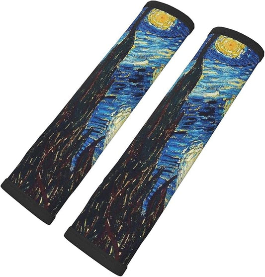 Starry Sky Print Seatbelt Pads Fits Cars Trucks SUV Sedans Air Permeability Car Seatbelt Strap Cover, Auto Interior Accessories Protector