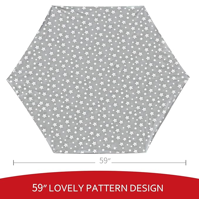 Baby Play Mat Cover (only Cover) Compatible with POP 'N GO Playpen Mat, Non-Slip Waterproof Hexagon Playpen Mat Protector
