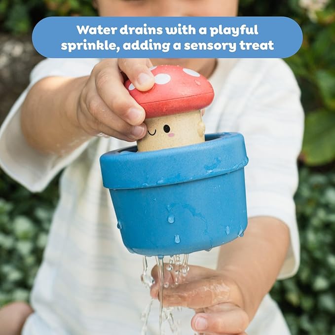 Tiger Tribe Bath Pop-Up Mushroom: Water-Activated Peek-A-Boo Toy for Kids, Eco-Friendly, Sensory Play, Bioplastic, Ages 0-4