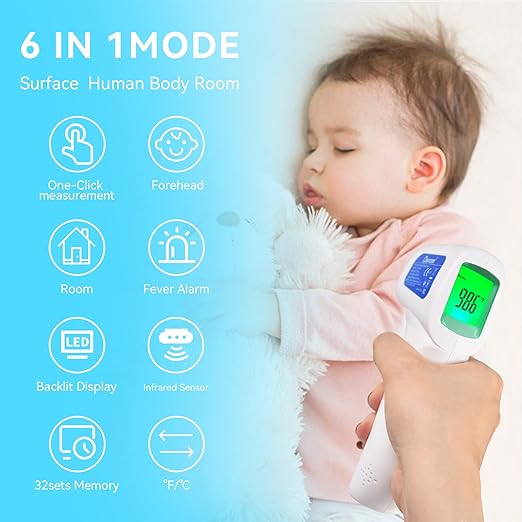 Value Bundle with Berrcom Digital Non Contact Infrared Forehead Thermometer JXB178 and Digital Thermometer DT007