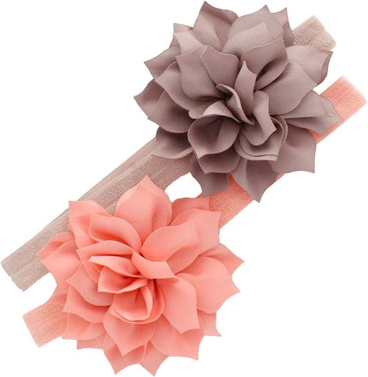 My Lello Petal Flower Headbands Baby - Girls - Toddler Stretchy Elastic Pair
