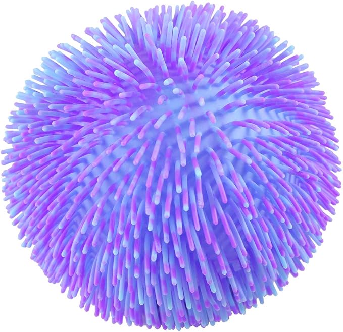 Curious Minds Busy Bags 2 Multi-Color Tie Dye Swirl Jumbo 8" Puffer Ball - Sensory Therapy Fidget Stress Balls - OT Autism SPD (Set of 2 Random Color Balls)