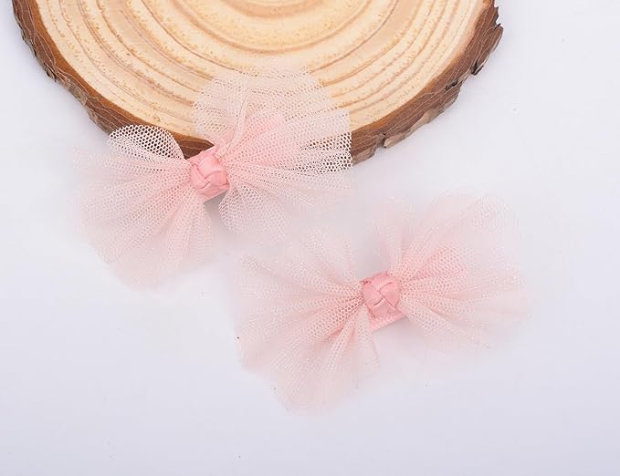 Baby Girls Hair Bow Clips, 10pcs Boutique Cotton Fully Lined Hair Pins, Non Slip Baby Barrettes Accessories for Infants Toddlers Fine Hair by BIANHUAN (Set-D)