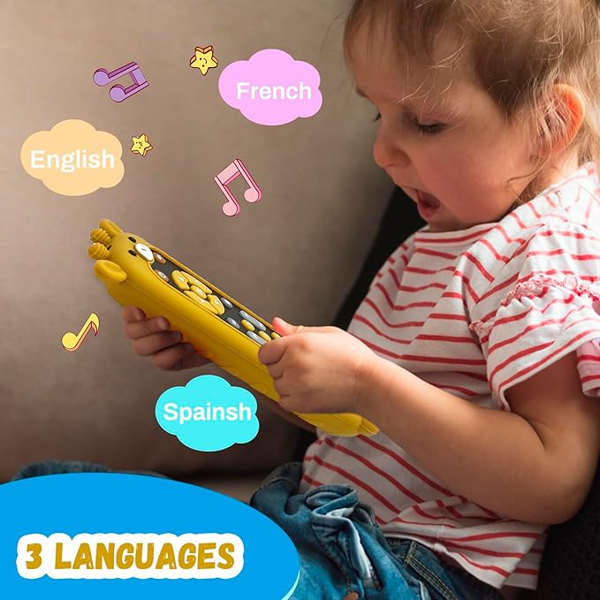 Baby Remote Control Toy with Music and Light - On The Go Remote - Toddler Early Education Learning Toys & Gifts for Boys & Girls Ages12-18 Months (Giraffe)