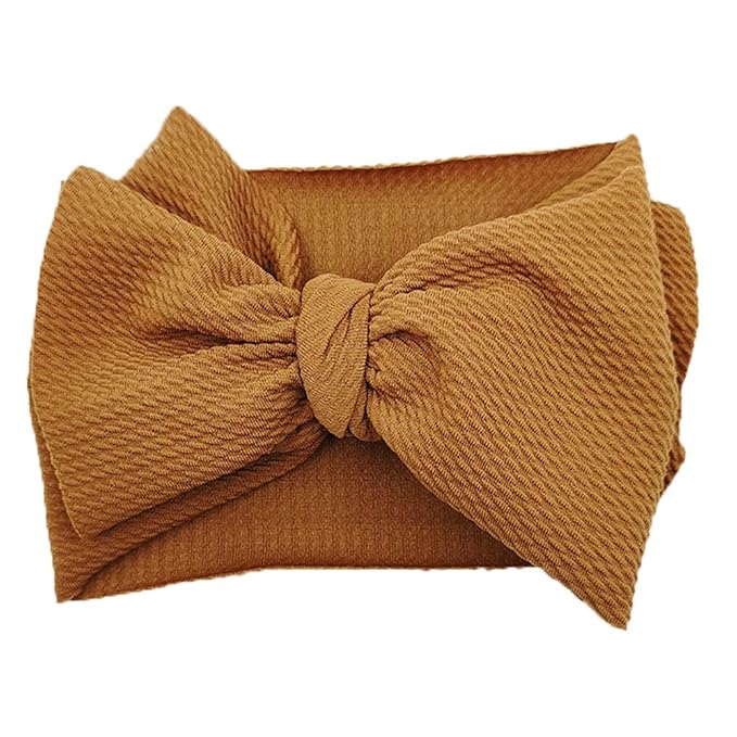 KIDOCHEESE Headbands with Bows, Big Bows Baby Girl Hairbands, 10 Pack, Soft Fabric, Adjustable Size, Hair Accessories for Newborn Infant Toddlers Kids