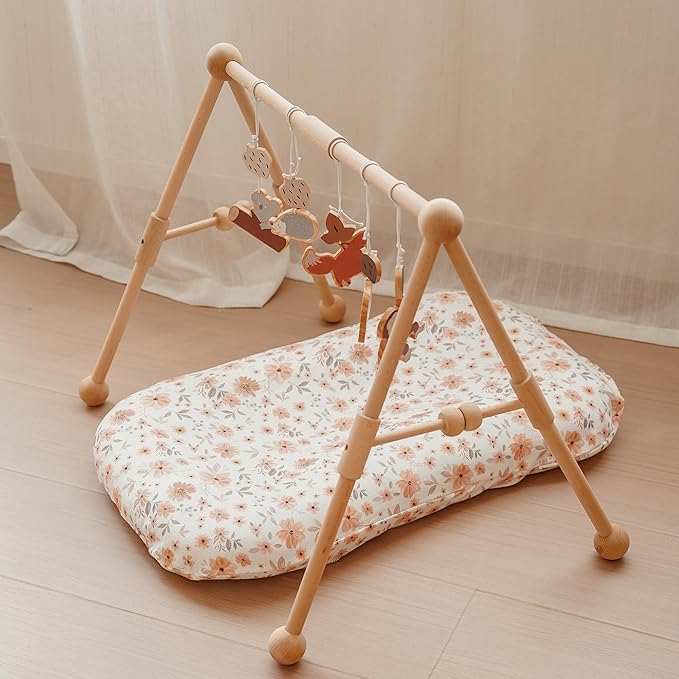 Konssy 2 Pack Baby Lounger Cover, Stretchy and Soft Newborn Lounger Cover, Infant Slipcover for Boys & Girls, Covers Only (Flourish,Cream)