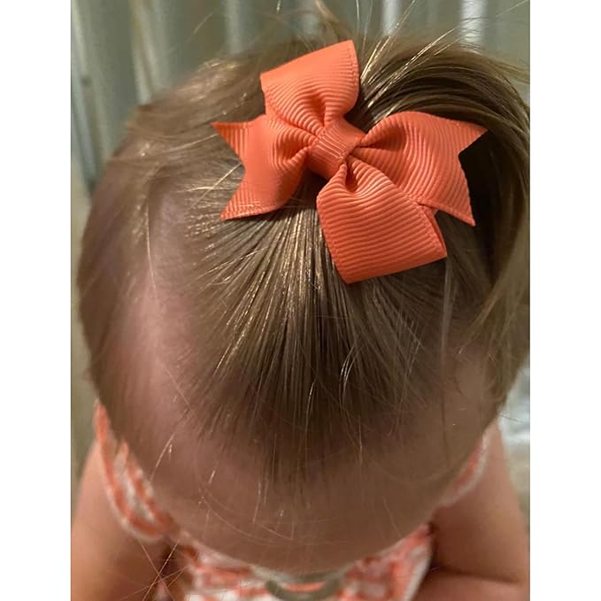 ALinmo Hair Clips for Girls - 80PCS Fully Lined Tiny Alligator Bows in Pairs for Infants and Toddlers