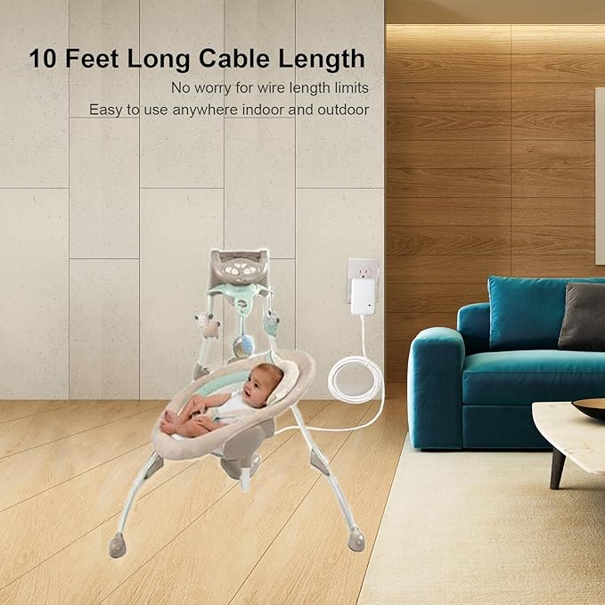 Charger Compatible with Fisher Price, Ingenuity Swing, 6V AC Adapter for Snugapuppy Power Cord Replacement