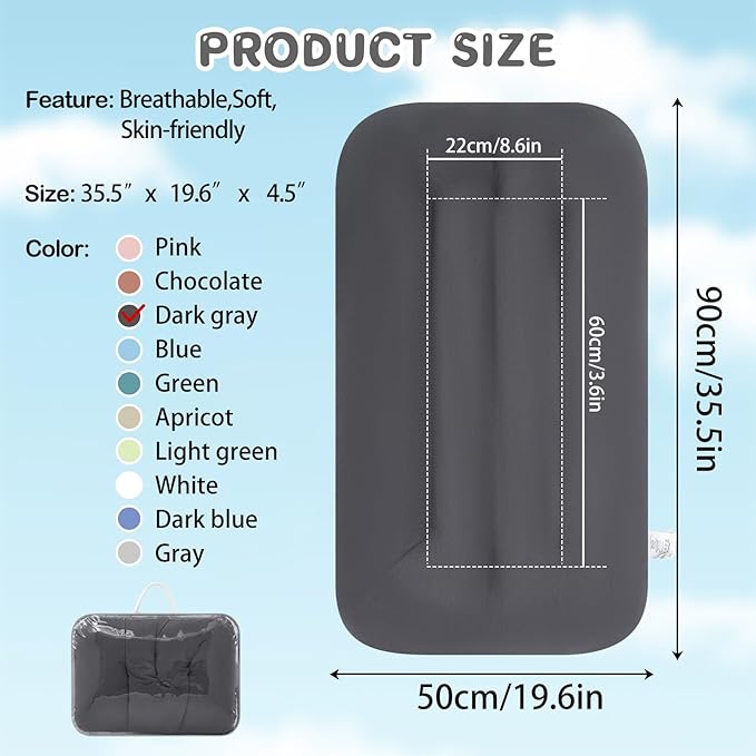 Baby Lounger for Newborn, Bionic Design Baby Lounger, Soft Organic Cotton Breathable Lounger for Infants 0-18 Months (Dark Grey)