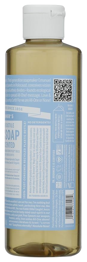 Dr Bronner's, Baby Soap Liquid Castile, 8 Fl Oz