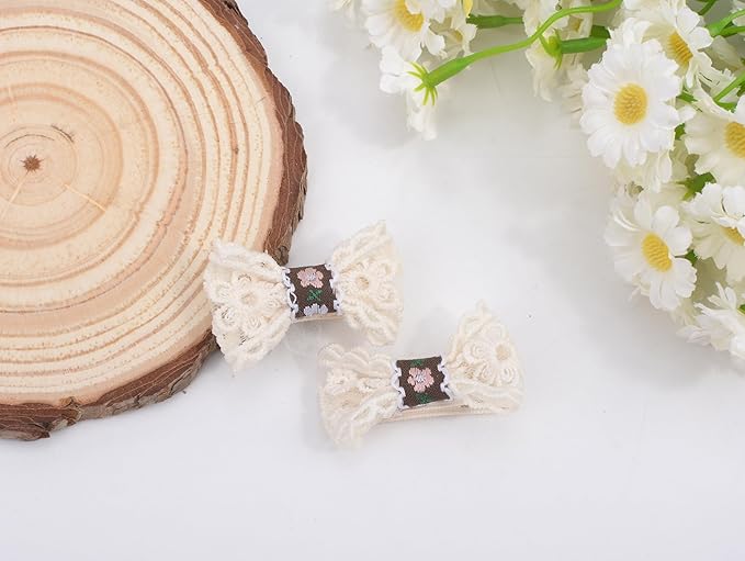 Baby Girls Hair Bow Clips, 10pcs Boutique Cotton Fully Lined Hair Pins, Non Slip Baby Barrettes Accessories for Infants Toddlers Fine Hair by BIANHUAN (Set-C)