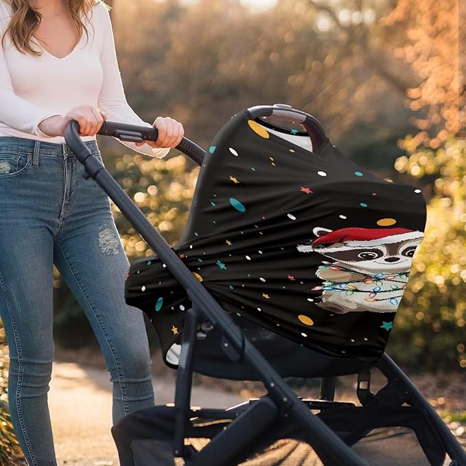 AFPANQZ RaccoonNursing Cover Breastfeeding Scarf Baby Car Seat Covers Infant Stroller Cover Carseat Canopy for Girls and Boys Lightweight Breathable for Outdoor Walking Traveling