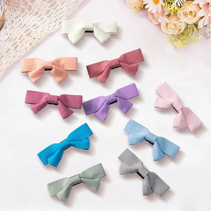 20-Piece Set of Small Hair Bows for Girls – Adorable Baby Hair Clips, Toddler Bow Clips, and Handmade Hair Accessories for Little Girls.